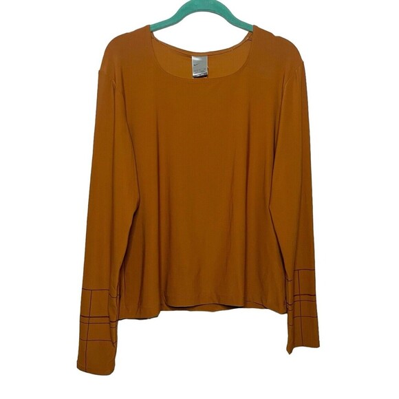 Nike Tops - Vintage Y2K Center Swoosh Dri-Fit NWT Brown Athletic Sport Round Neck Long Shirt